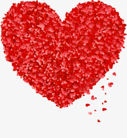 红色浪漫场景花瓣爱心形状花瓣素材