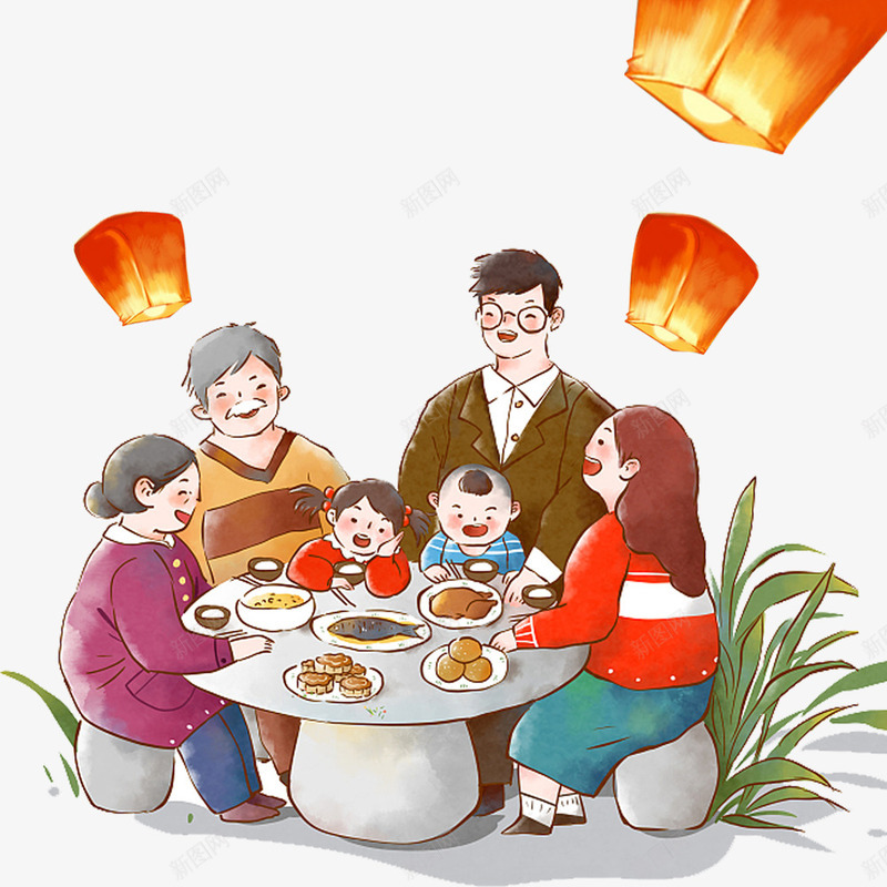 中国风团圆的一家人psd免抠素材_88icon https://88icon.com 一家人 中秋节 人物设计 卡通 团圆 家庭 我的家人 插画设计