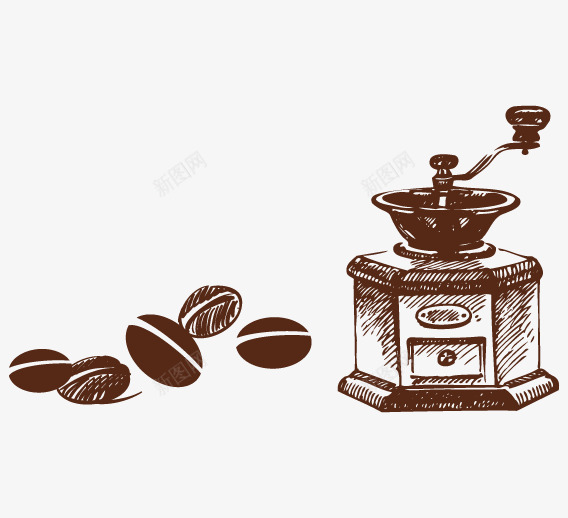 咖啡机矢量图ai免抠素材_88icon https://88icon.com 咖啡豆 手工 现磨 矢量图 磨制 简笔咖啡豆 苦涩