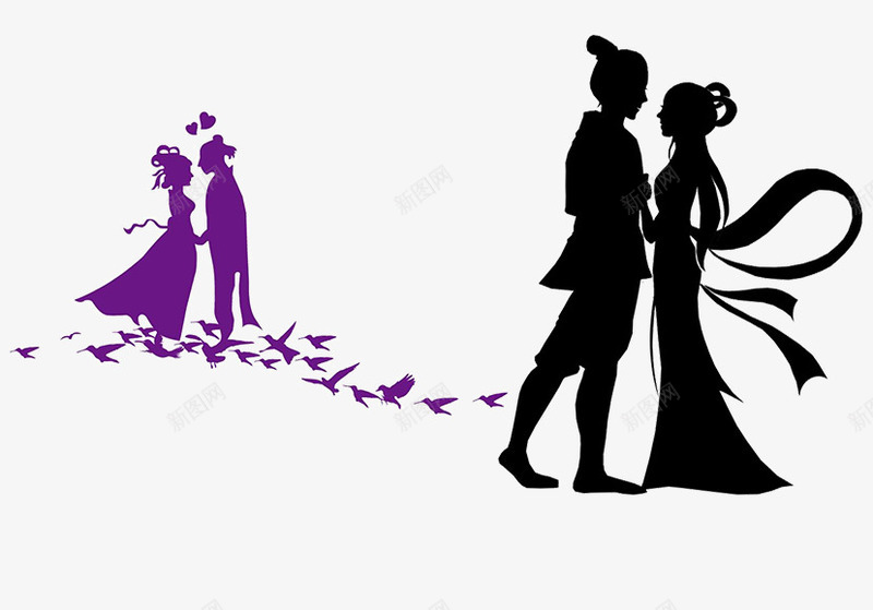 牛郎织女png免抠素材_88icon https://88icon.com 一见钟情 七夕节 古代神话 情人节 爱情 牛郎织女 神话故事