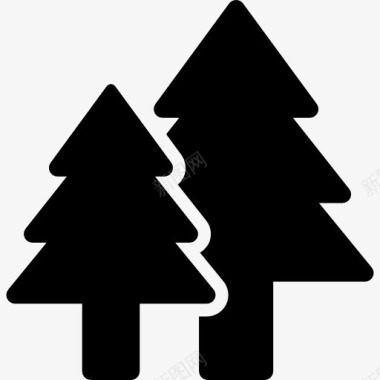 冬天树木雪景森林景观图标图标