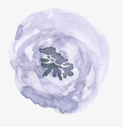 手绘水彩淡雅紫色花朵素材
