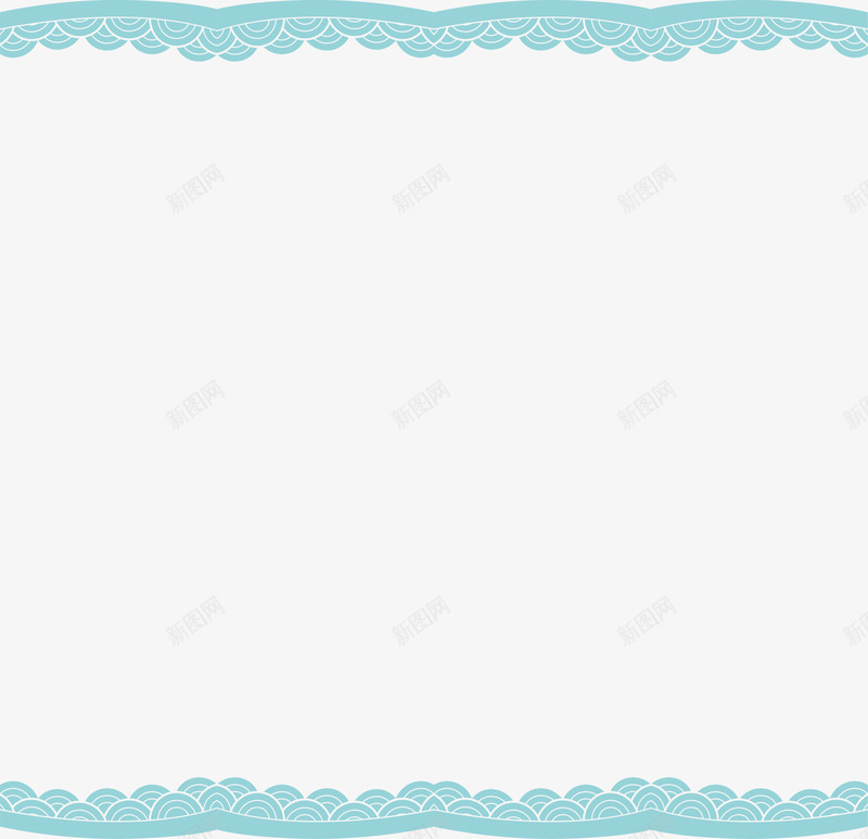 蓝色中国风海浪框架png免抠素材_88icon https://88icon.com 中国风波浪 大海 海洋 海浪 绿色框架 边框纹理