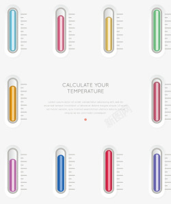 温度计刻度数据图矢量图素材