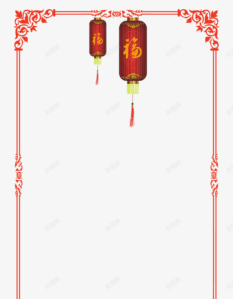 方形灯笼喜庆年货边框png免抠素材_88icon https://88icon.com 喜庆 年货 年货节框 方形 灯笼 边框