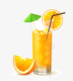 鍐夏天的橘子汁矢量图高清图片