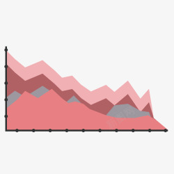 红色折线数据素材