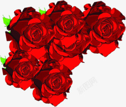 红色玫瑰三八妇女节吊旗素材