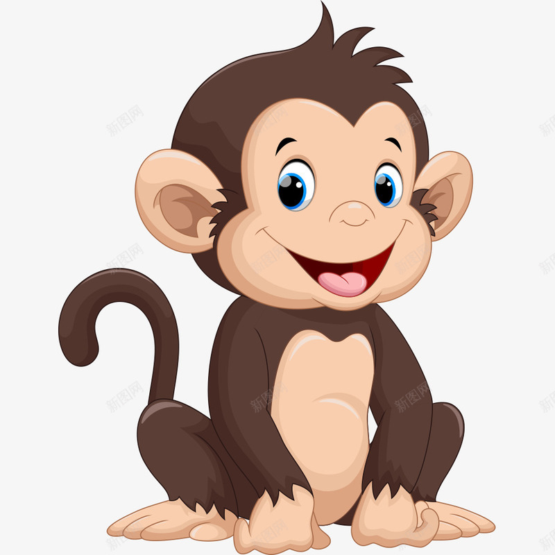 开心的小猴子png免抠素材_88icon https://88icon.com 动物插画 卡通动物 卡通动物漫画 小猴子 心花怒放 水彩 猴子 生物世界 笑口常开