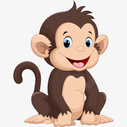 漫画动物开心的小猴子高清图片