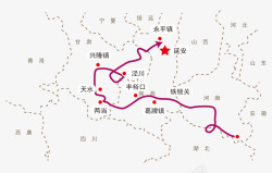 红二十五军线图长征路线地图线路素材