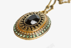 镶嵌精细的珠宝项链古代器物实物素材