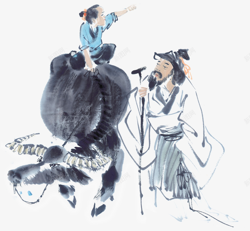 古典水墨人物牧童png免抠素材_88icon https://88icon.com 人物 古典 水墨 牧童