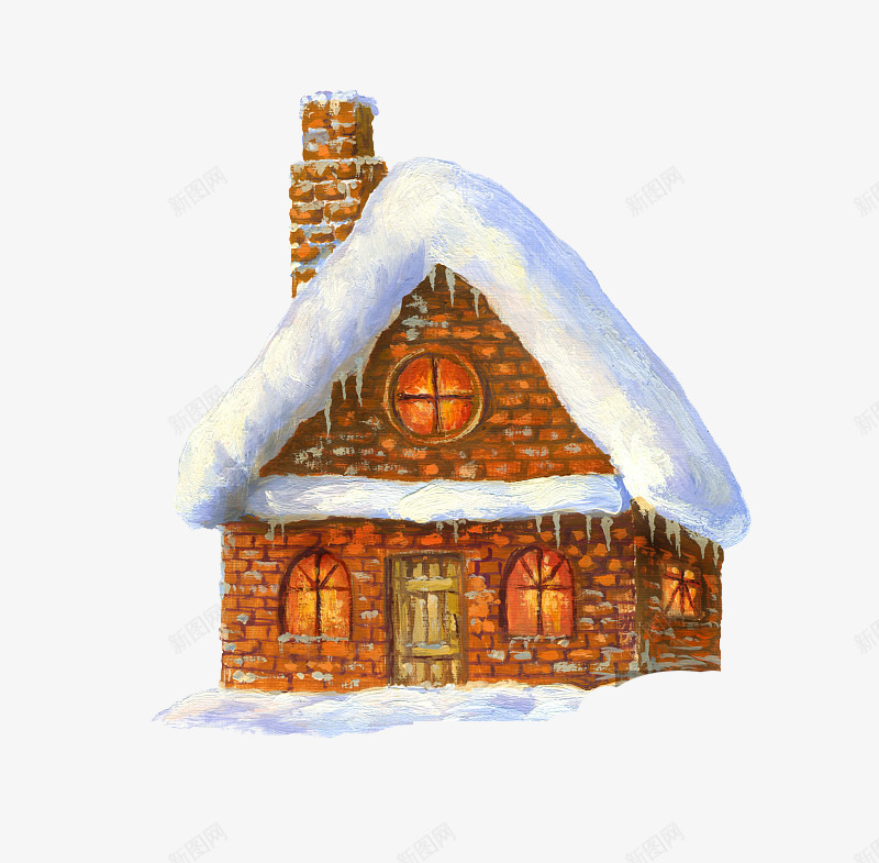 冬天下雪天里亮灯的童话小屋png免抠素材_88icon https://88icon.com 下雪 二层建筑 冬天 橘黄色灯光 温馨 砖房 空房 童话小屋