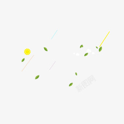 树叶绿色春天黄色光装饰图案素材