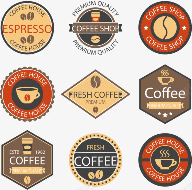 logo手绘咖啡标签矢量图图标图标