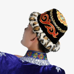 新疆维吾尔族男士豹纹帽素材