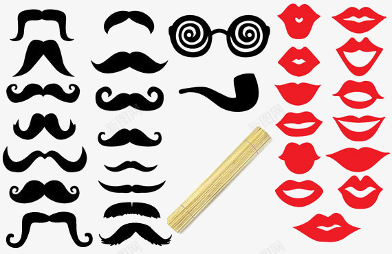 胡子唇印烟袋集锦png免抠素材_88icon https://88icon.com 口红 烟袋 眼睛 胡子