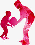 摄影两父子打篮球形状素材