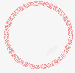 中国风红色圆形边框纹理矢量图素材