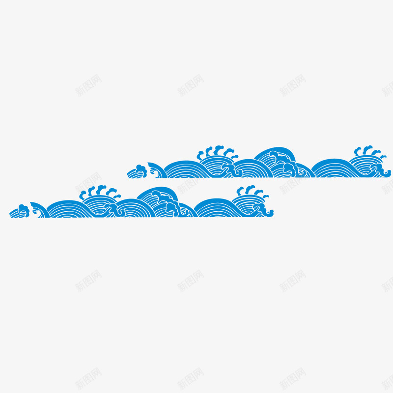 海浪纹理蓝色中国风小浪花矢量图ai免抠素材_88icon https://88icon.com 中国风 小浪花 海浪 海浪形状 海浪纹理 矢量图 纹理 蓝色