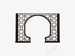 圆形拱门中国风圆形拱门窗户高清图片