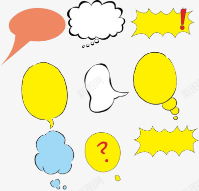 对话框气泡黄色对号气泡图标图标
