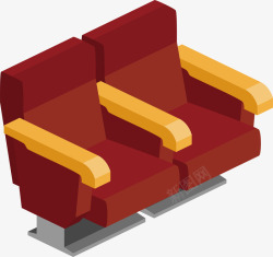 红色电影院座椅矢量图素材