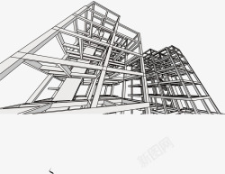 建筑结构透视图素材