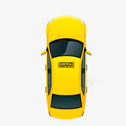 俯视图黄色卡通小汽车高清图片