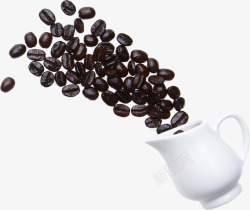白色杯子咖啡豆创意素材