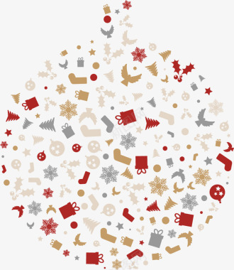 圣诞节圣诞元素装饰图案矢量图图标图标