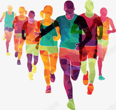 马拉松奔跑运动彩色马拉松个人图标图标