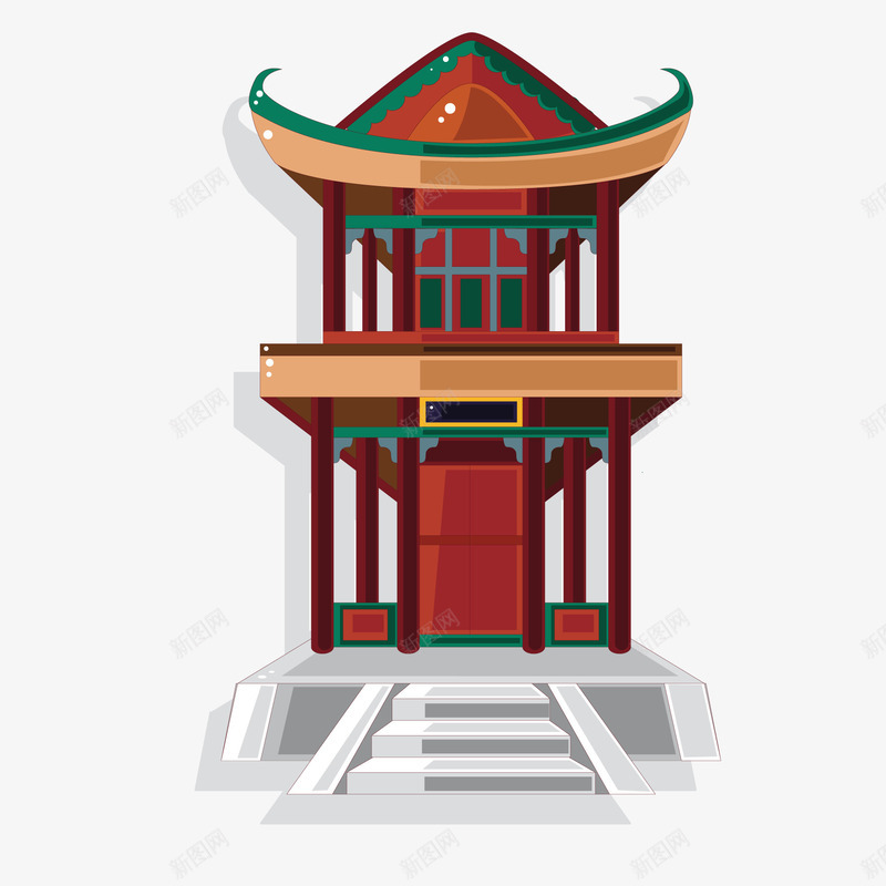 卡通古代的建筑物矢量图ai免抠素材_88icon https://88icon.com 中国风 亭子 卡通 古代 古风房屋 建筑物 房屋 矢量图