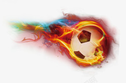 手绘创意带火的足球素材