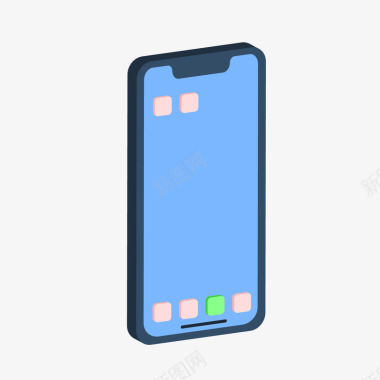 手机抖音app应用图标蓝色圆角扁平化手机元素矢量图图标图标