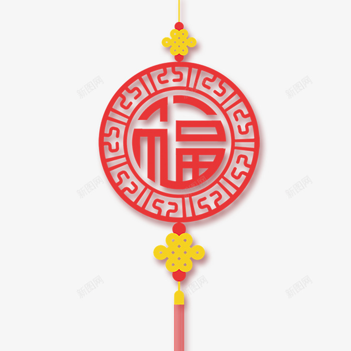 手绘中国风福字中国结png免抠素材_88icon https://88icon.com 中国风 促销 元旦 元旦新年 卡通中国结 喜庆 年味 年货节 新年 春节 福 福字中国结 过年