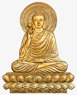 金色浮雕风格释迦牟尼佛坐像素材