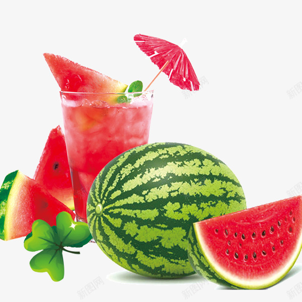 西瓜汁西瓜png免抠素材_88icon https://88icon.com 卡通 吸管 手绘 杯子 水果 红色 绿色 西瓜 饮料