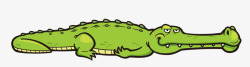 卡通手绘绿色鳄鱼动物素材
