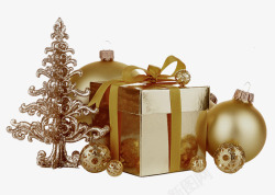 金色圣诞节装饰元素素材