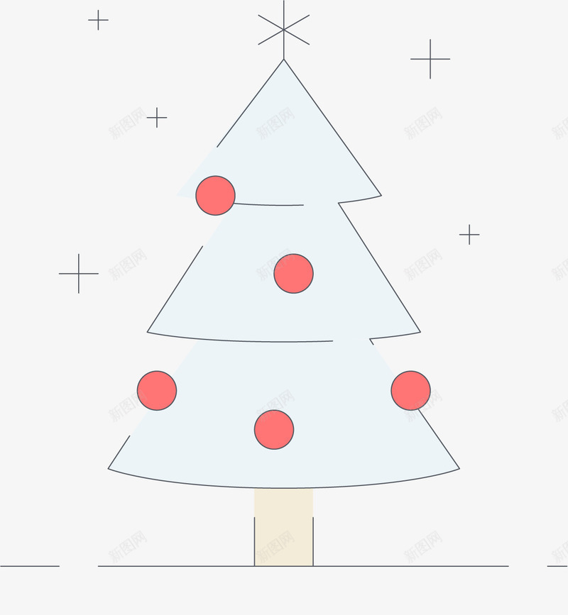 线条圣诞树png免抠素材_88icon https://88icon.com 卡通 圣诞树 圣诞节 挂饰 果子 简笔 红色的 线条