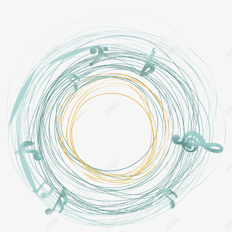 音乐旋风音符舞动psd免抠素材_88icon https://88icon.com 圆圈 旋风 漩涡 眩晕 音符