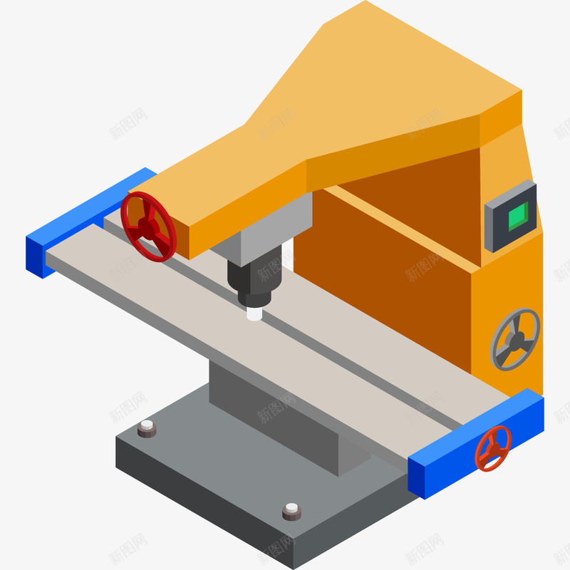 卡通车床png免抠素材_88icon https://88icon.com PNG图形 PNG装饰 卡通 机械 装饰 车床