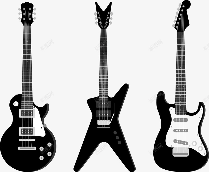三把黑色吉他png免抠素材_88icon https://88icon.com 摇滚乐 校园艺术节 电吉他 黑色吉他