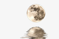 水面波光月亮月球唯美星空高清图片