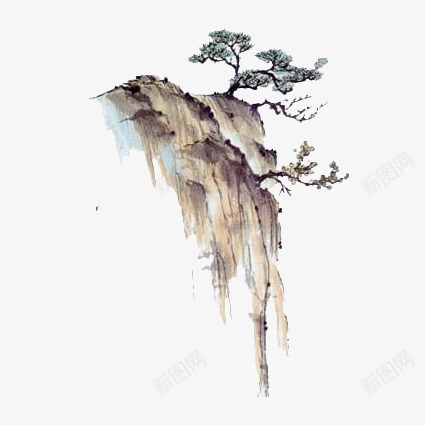 手绘山脉png免抠素材_88icon https://88icon.com 中国风 小山 山峰 山峰插画 松树 树林