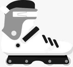 白色卡通溜冰鞋素材
