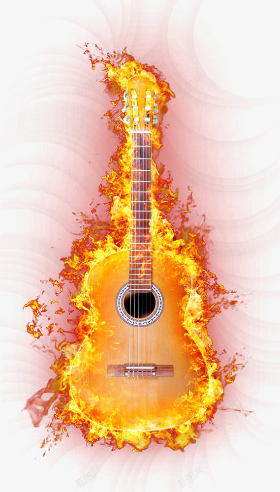 火焰吉他png免抠素材_88icon https://88icon.com 光 光影 光线彩带 吉他 唯美 火焰 火焰喷射 炫彩 花纹 音乐 音符