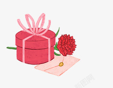 卡通礼品盒花朵信封素材